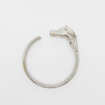HERMES Cheval Horse Bangle Bracelet Silver Motif Ladies Unisex