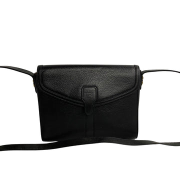 BURBERRYs Nova Check Shadow Horse Logo Leather Genuine Shoulder Bag Pochette Sacoche Black 20964