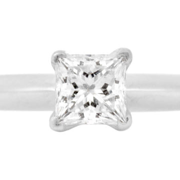 TIFFANY & Co Diamond 0.30ct [E / VVS1] Solitaire Ring Princess Cut Pt950 # 6.5