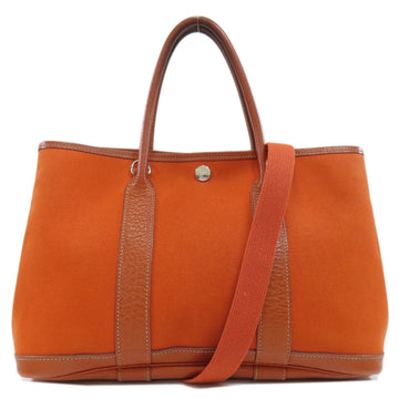 Hermes Garden TPM Orange Handbag Toile Officie Women's HERMES