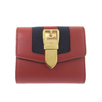 Gucci Sylvie leather trifold wallet red