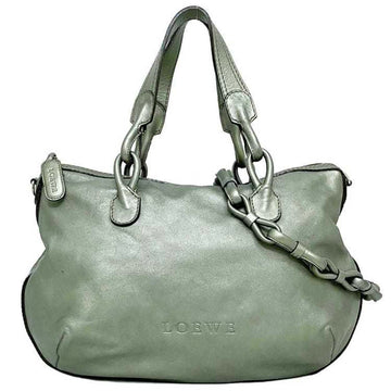 LOEWE 2way bag metallic green Fiesta 290805 leather handbag ladies
