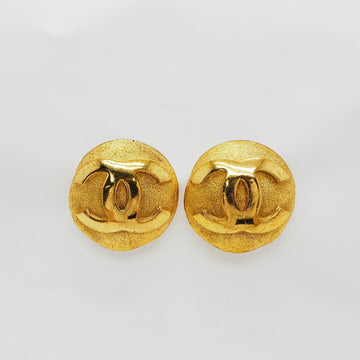 CHANEL 2 9 Coco Earrings Round Big Gold