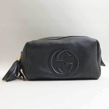 GUCCI Pouch Soho Leather Black 308636