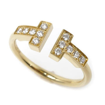 TIFFANY&Co.  K18YG Yellow Gold T Wire Diamond Ring 60147101 No. 7 2.6g Women's