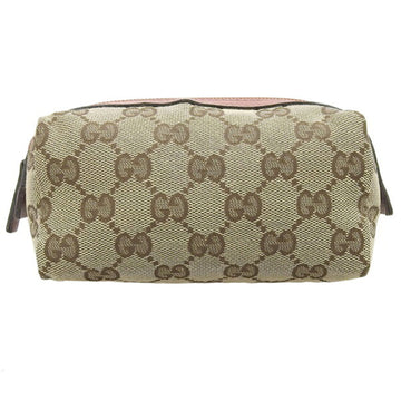 GUCCI GG Canvas Cosmetic Pouch 245947 Brown/Pink Women's
