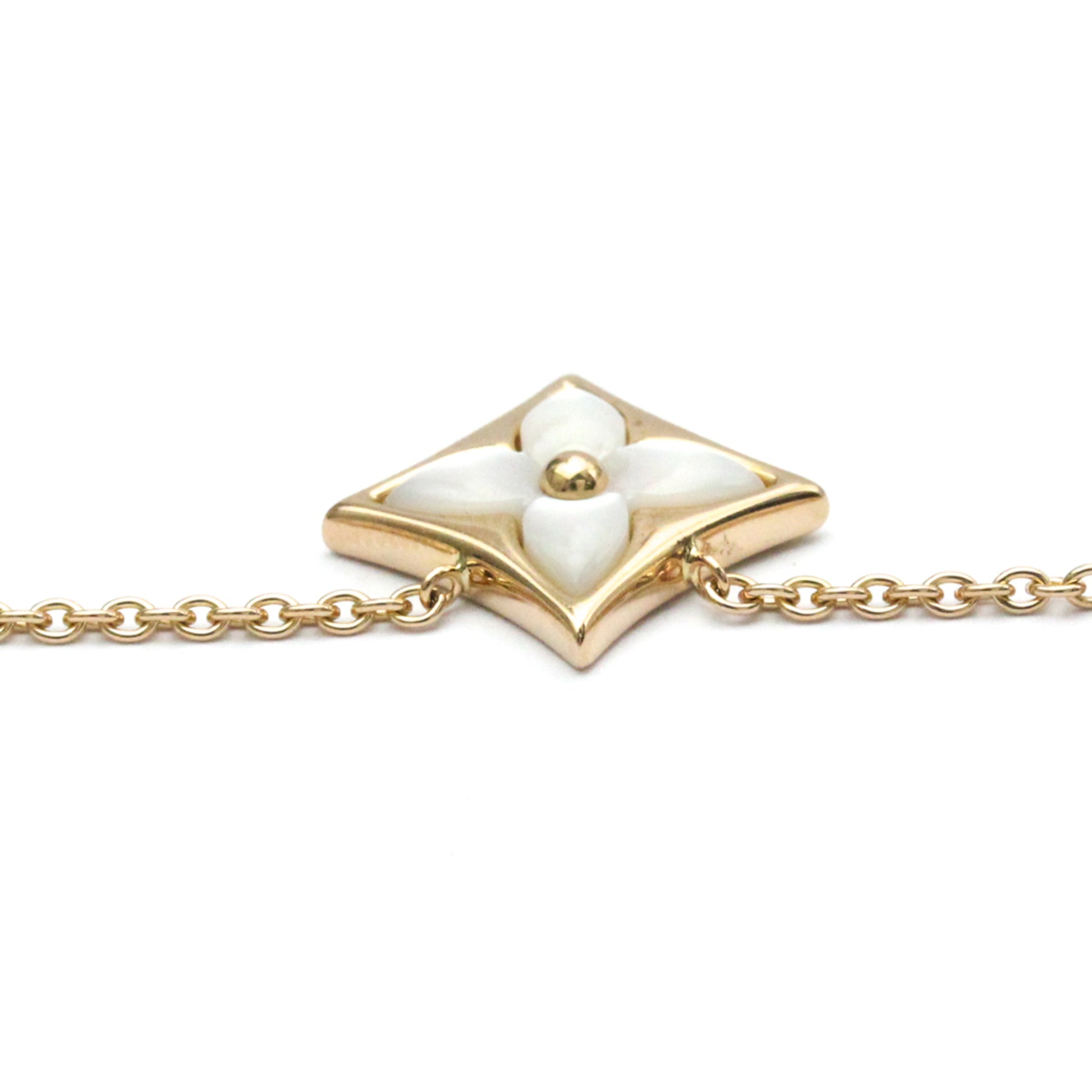 LOUIS VUITTON Color Blossom Star Pendant Necklace MOP Pink Gold Q93521