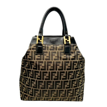 FENDI Tote Bag Zucca Pattern 15096 Handbag Brown Canvas Leather Ladies Men's