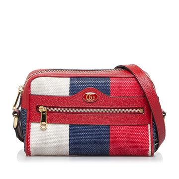 GUCCI Ophidia shoulder bag 517350 red multicolor canvas leather ladies