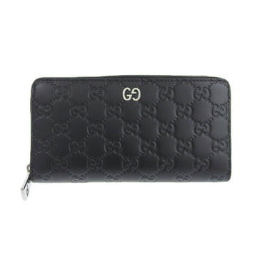 Gucci sima zip around long wallet black leather