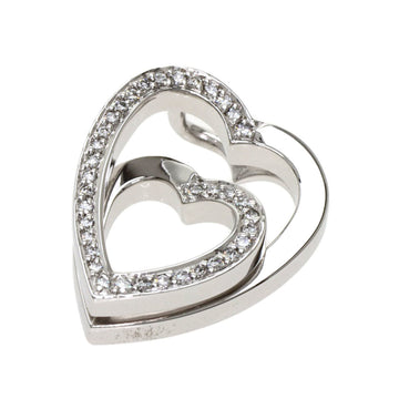 Cartier interlaced heart diamond pendant top K18 white gold ladies CARTIER