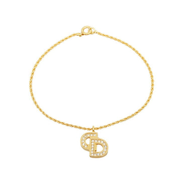 CHRISTIAN DIOR Dior Rhinestone Bracelet Gold Plated Ladies