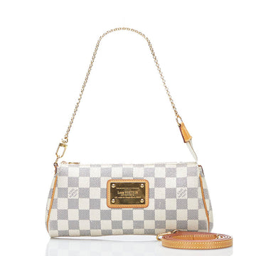 Louis Vuitton Damier Azur Eva Chain Shoulder Bag Handbag N55214 White PVC Leather Women's LOUIS VUITTON