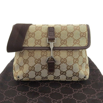 Gucci GG Canvas Waist Bag Pouch Body Beige Brown 92543 001998