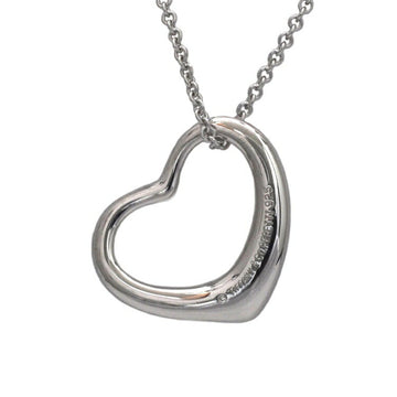 TIFFANY Open Heart Necklace Silver Elsa Peretti Ag 925  & Co. Pendant Top 22mm Ladies
