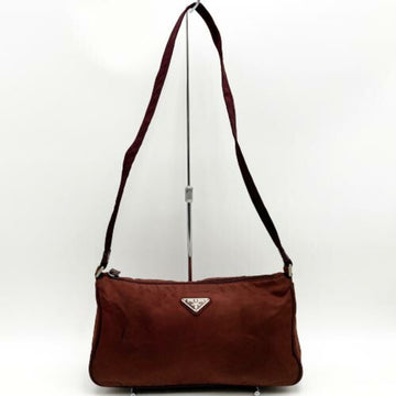 PRADA Shoulder Bag Red Bordeaux Nylon Triangular Plate Men's Women's Fashion ITHK3R9TN7LI