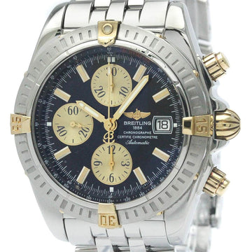 BREITLINGPolished  Chronomat Evolution 18K Gold Steel Mens Watch B13356 BF568337