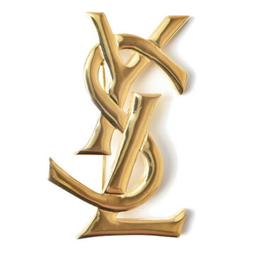 YVES SAINT LAURENT Saint Laurent Pin Brooch Badge SAINT LAURENT Monogram YSL Gold