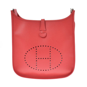 Hermes Evelyne Men,Women Epsom Leather Shoulder Bag Bougainvillier