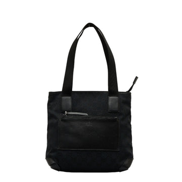 GUCCI GG canvas handbag 019 0402 black leather ladies
