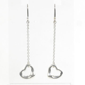 TIFFANY Open Heart Silver Earrings Total Weight Approx. 2.3g Jewelry