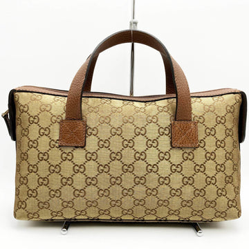 GUCCI GG pattern handbag tote bag handheld gold brown canvas ladies fashion 264210 USED