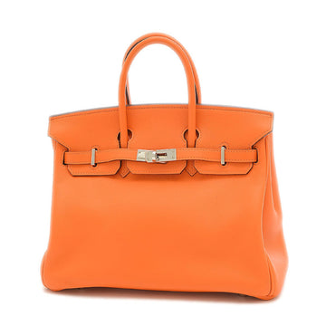 Hermes Birkin 25 Swift Leather Handbag Orange