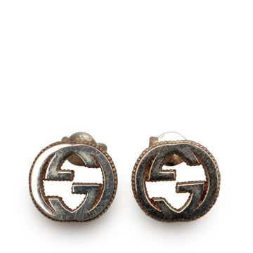 GUCCI Interlocking G Earrings SV925 Silver Women's
