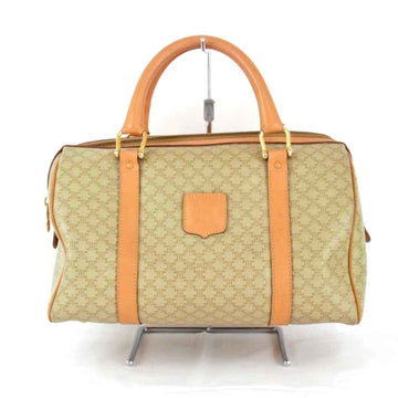 CELINE Macadam pattern handbag beige ladies