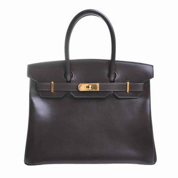 Hermes box calf Birkin 30 handbag brown