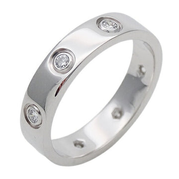 CARTIER Ring Women's 750WG 8P Full Diamond Love White Gold #48 Approx. No. 8 Polished