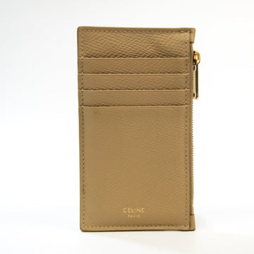 Celine Zipped Card Holder 10B683 Leather Card Case Beige