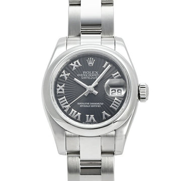 ROLEX Datejust 179160 Black Roman Dial Watch Ladies