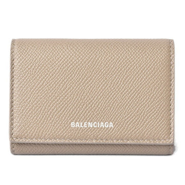 Balenciaga Card Case Coin BALENCIAGA Mini Wallet Ville Accordion Holder Light Brown 581099