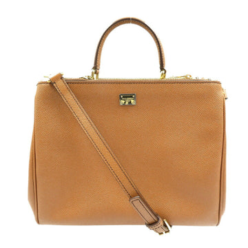 DOLCE & GABBANA Sicily BB5682A10011 Leather Brown Leopard Print Handbag Shoulder Bag DOLCE&GABBANA