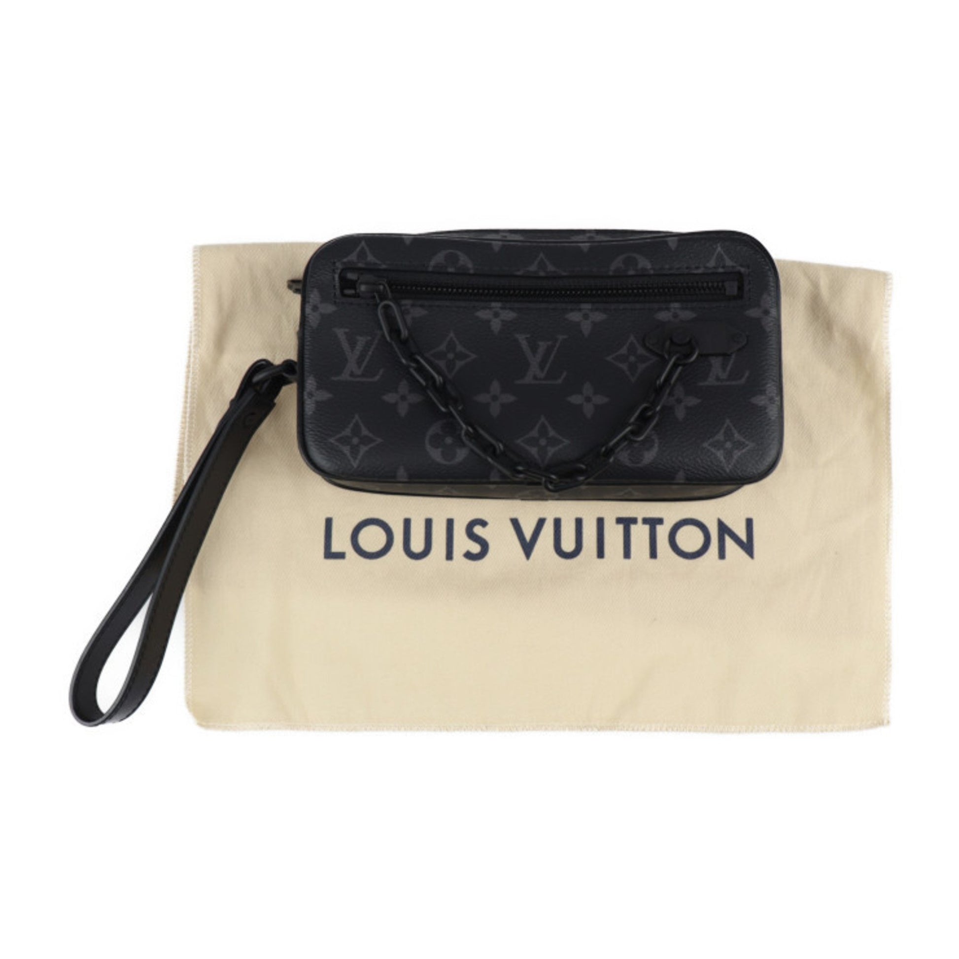 Louis Vuitton, Bags, Louis Vuitton Pochette Volga Black Monogram Eclipse  Bag Is For Men Or Women