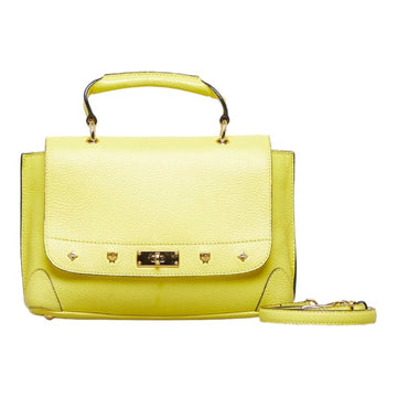 MCM metal fittings handbag shoulder bag yellow leather ladies
