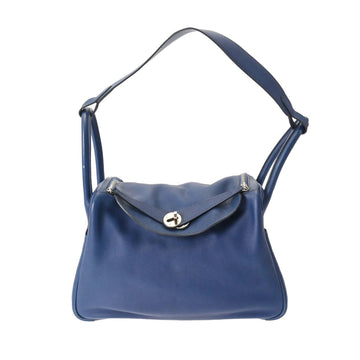 HERMES Lindy 30 Blue Saphir Palladium hardware T stamp [circa 2015] Women's Vaux Swift Handbag