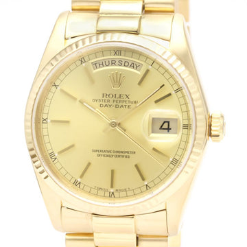ROLEXPolished  Day-Date 18K Gold Automatic Mens Watch 18038 BF554338