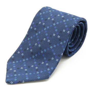 HERMES necktie embroidery 100% silk navy blue