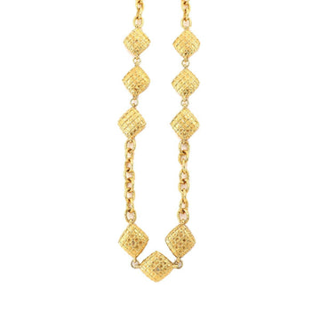 Chanel matelasse rhombus necklace gold vintage accessories Vintage Necklace