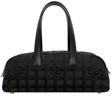 CHANEL Boston Bag Brown Black New A15828 Cocomark Nylon Leather 10th  Nutra Line Handbag