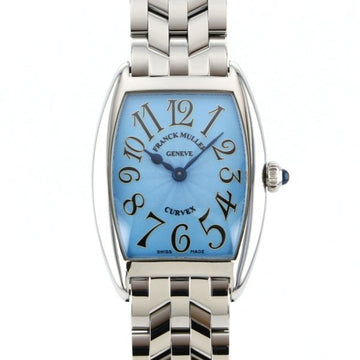 FRANCK MULLER Tonneau curvex 1752QZ light blue dial watch ladies