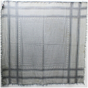 GUCCI large stole shawl navy x gray GG pattern  ladies