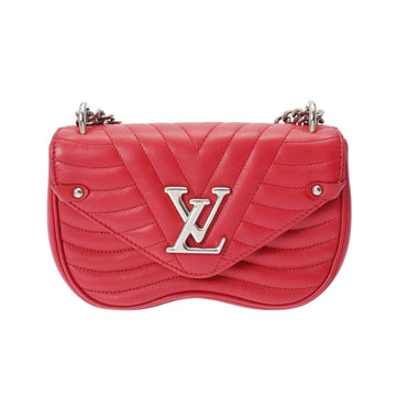 LOUIS VUITTON Monogram New Wave Chain Bag PM Red M51930 Women's Leather Shoulder
