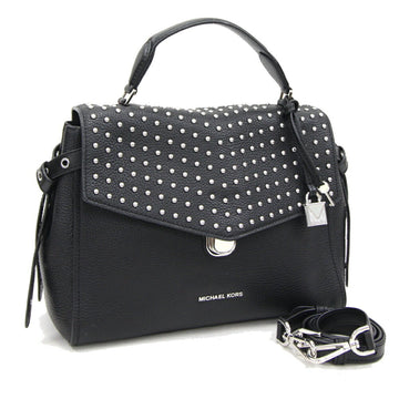 MICHAEL KORS Handbag Bristol Medium Studded Satchel Bag 30H7SZKS2I Black Leather Shoulder Women's