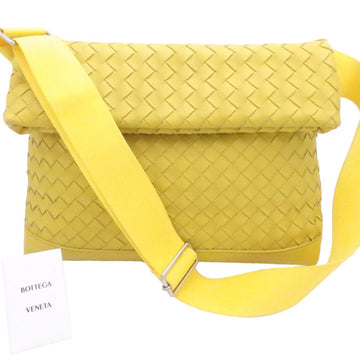 BOTTEGA VENETA diagonal shoulder bag intrecciato yellow leather women's men's