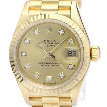 ROLEX Datejust 79178G K Serial Diamond Yellow Gold Ladies Watch BF566037