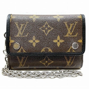 LOUIS VUITTON Monogram Macassar Portefeuille Compact M60167 Trifold Wallet with Chain Men's