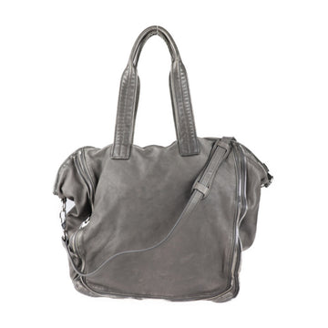 ALEXANDER WANG shoulder bag leather gray series silver metal fittings 2WAY tote handbag